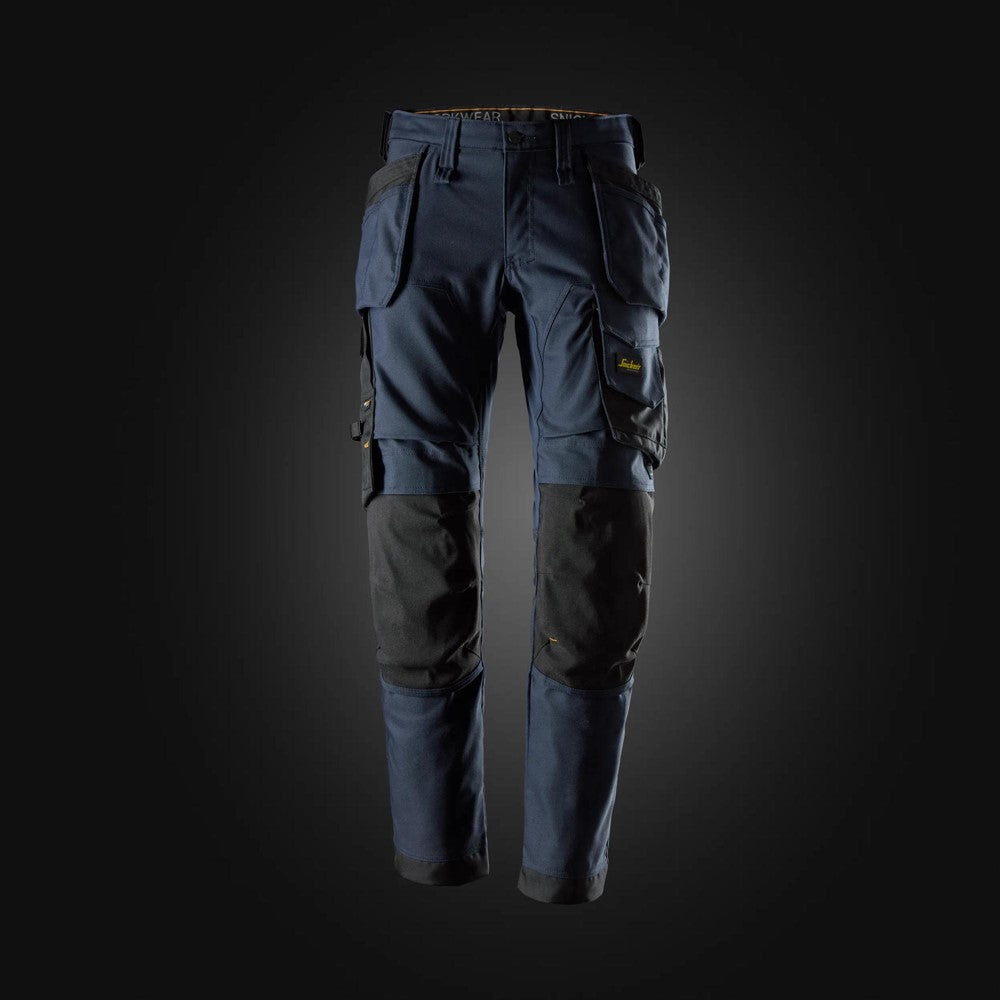 Pantaloni canvas stretch con tasche esterne - 6244