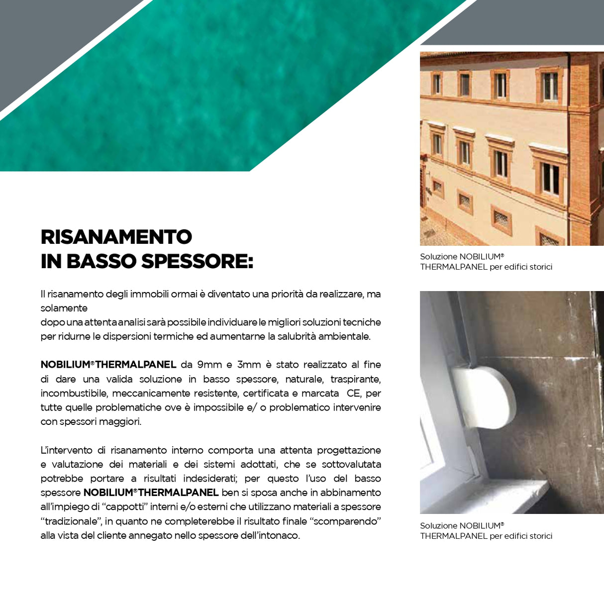 Pannello Isolante Naturale Traspirante ed Incombustibile NOBILIUM®THERMALPANEL €/MQ