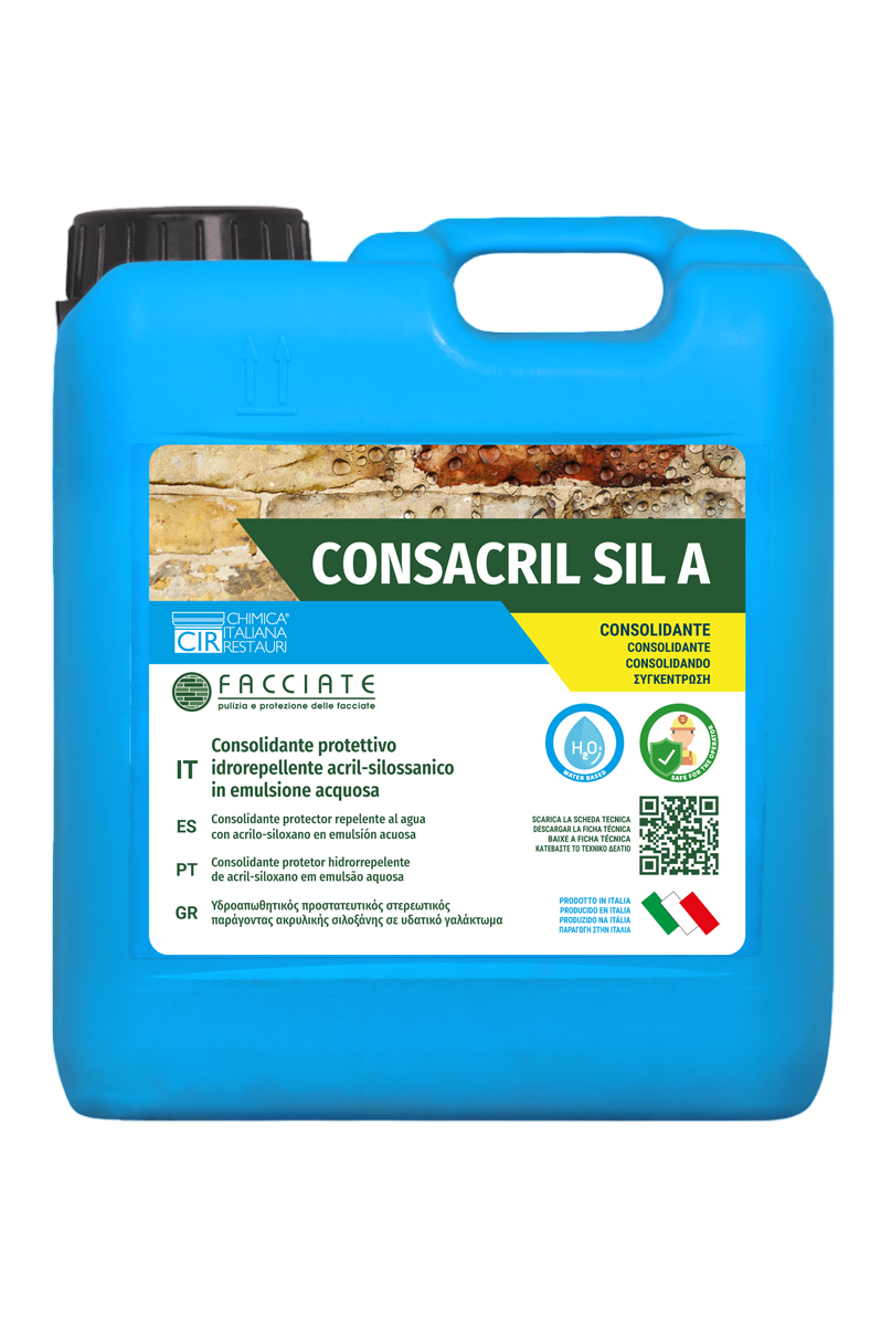 CONSACRIL SIL A Consolidante e protettivo per pietre naturali e laterizi a base acqua