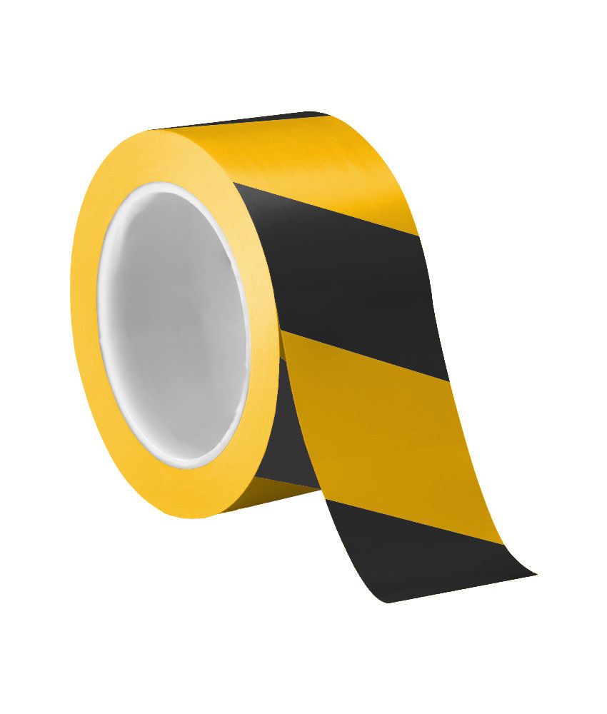 Nastro adesivo segnalatore in PVC - giallo e nero