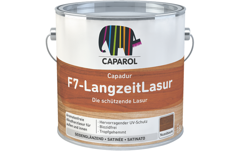 Finitura protettiva satinata a solvente Capadur F7-LangzeitLasur