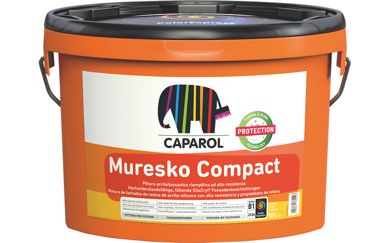 PITTURA ACRILSILOSSANICA RIEMPITIVA PER FACCIATE RESISTENTE AGLI AGENTI ATMOSFERICI- MURESKO COMPACT