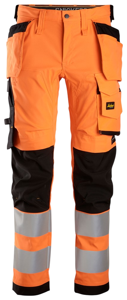 Pantaloni stretch in alta visibilità con tasche esterne, classe 2 6243