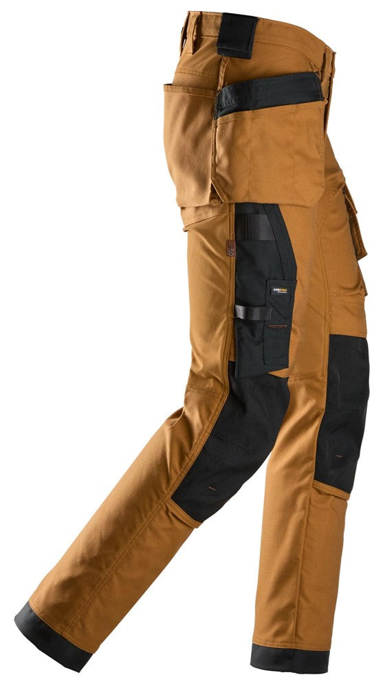 Pantaloni canvas stretch con tasche esterne - 6244