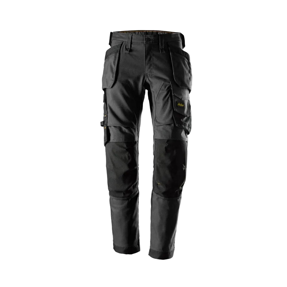 Pantaloni canvas stretch con tasche esterne - 6244