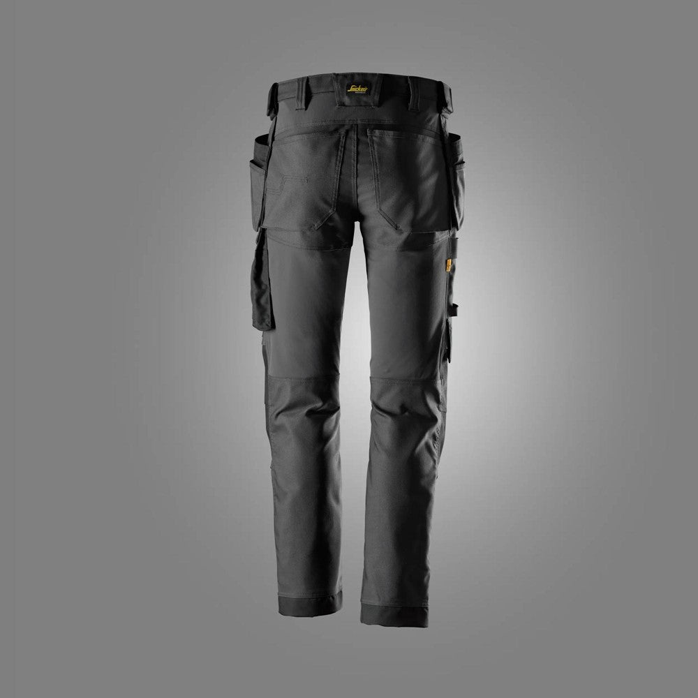 Pantaloni canvas stretch con tasche esterne - 6244