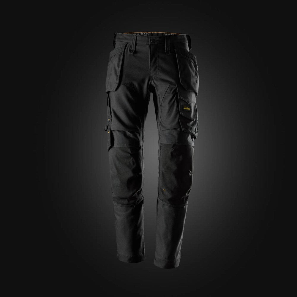 Pantaloni canvas stretch con tasche esterne - 6244