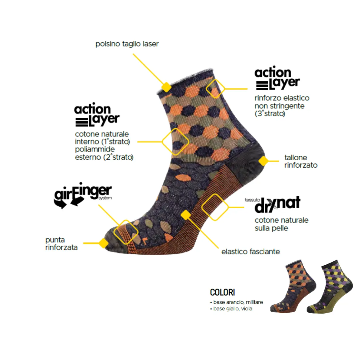 CALZA da lavoro Colorate Optic YFAS038