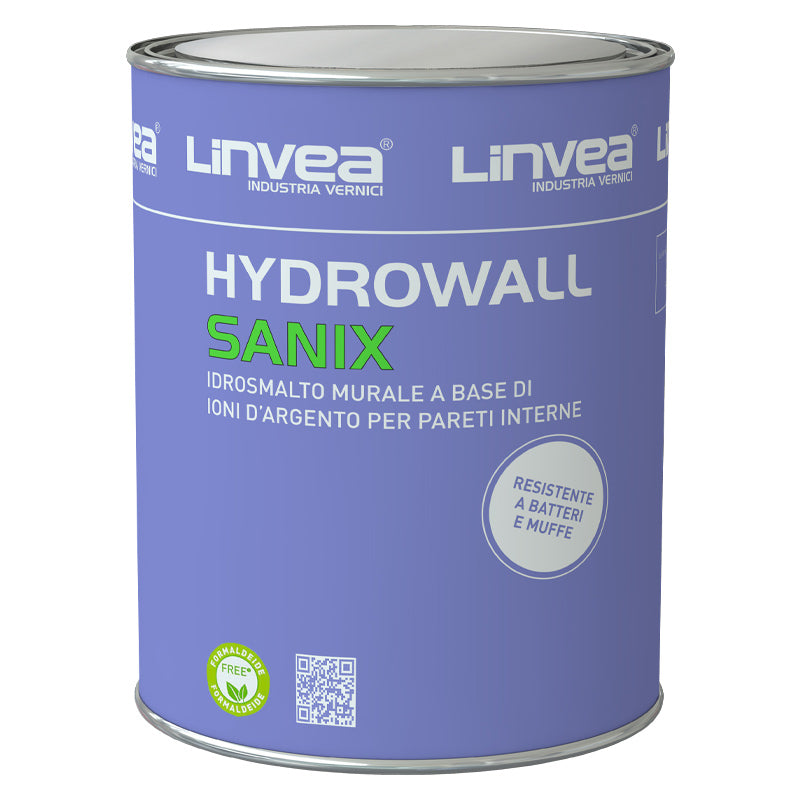 Idrosmalto murale per interni a base di ioni d’argento HYDROWALL SANIX SATIN